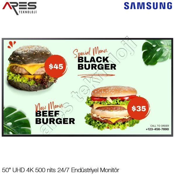 Samsung QM50C 50″ 4K UHD 24/7 Endüstriyel Monitör