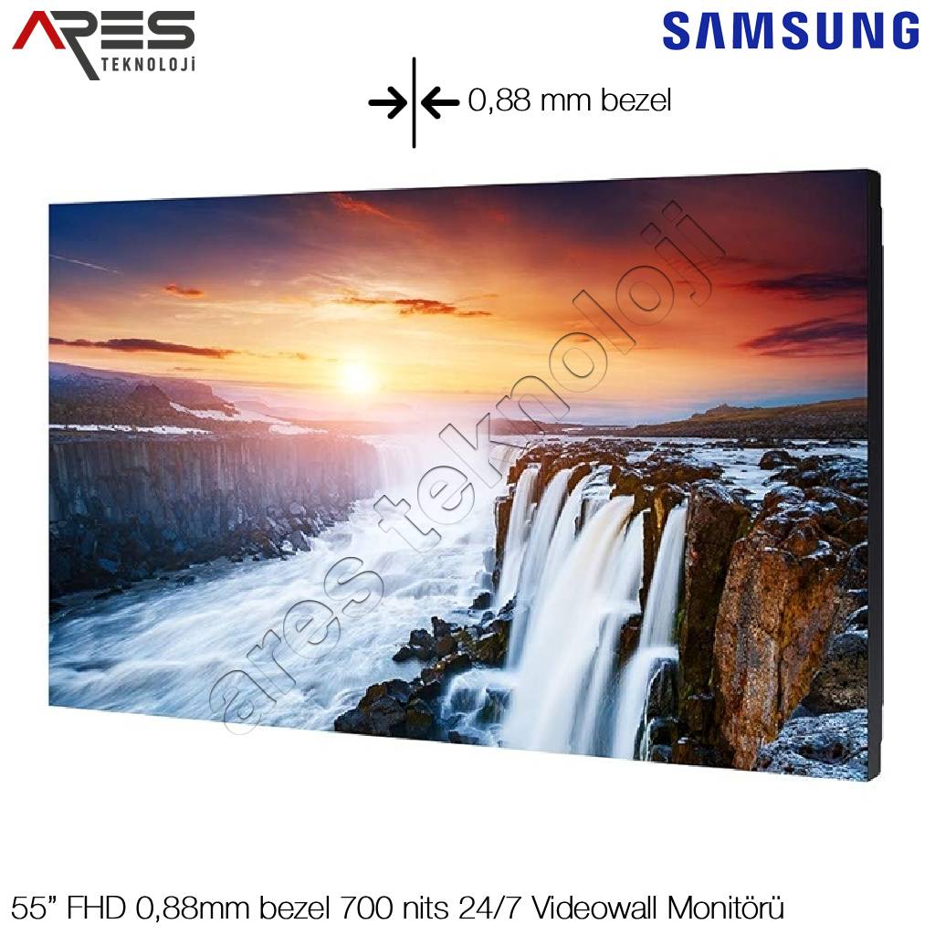 Samsung VH55R-R 55" FHD 0,88mm bezel 700 nits Videowall monitörü - Görsel 2
