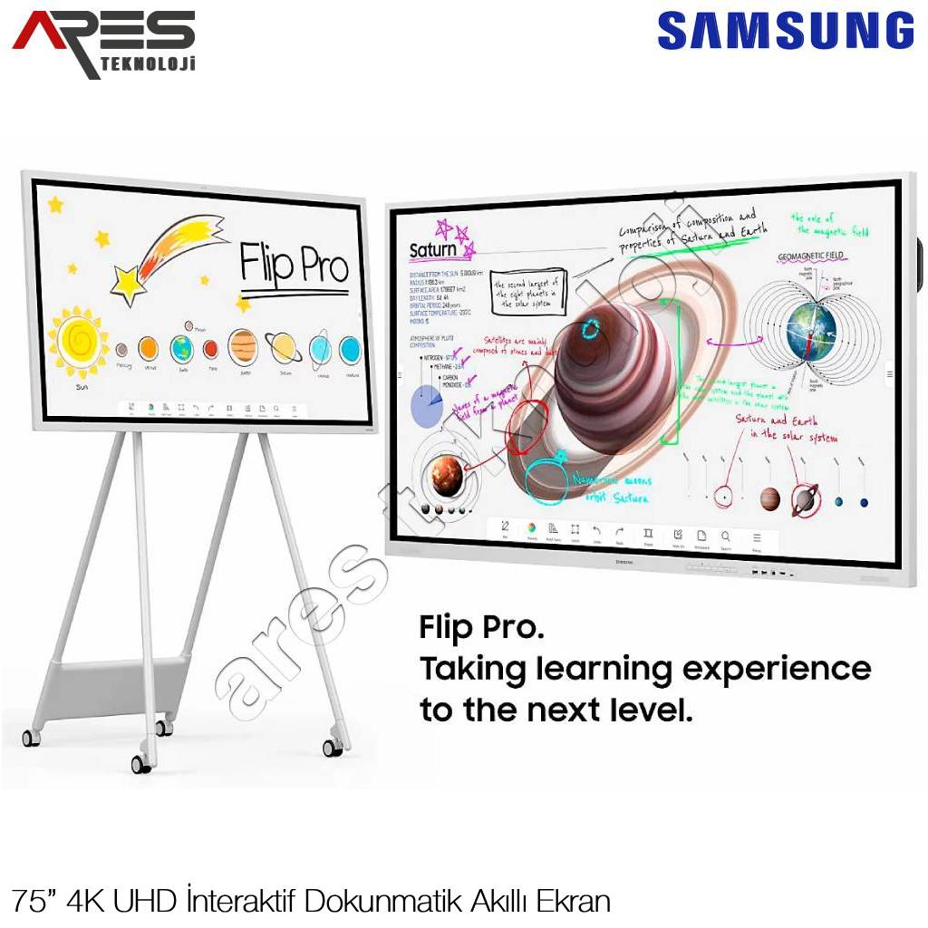 Samsung Flip Pro WM75B 75 inç Flipchart İnteraktif Ekran-LH75WMBWLGCXEN - Görsel 3